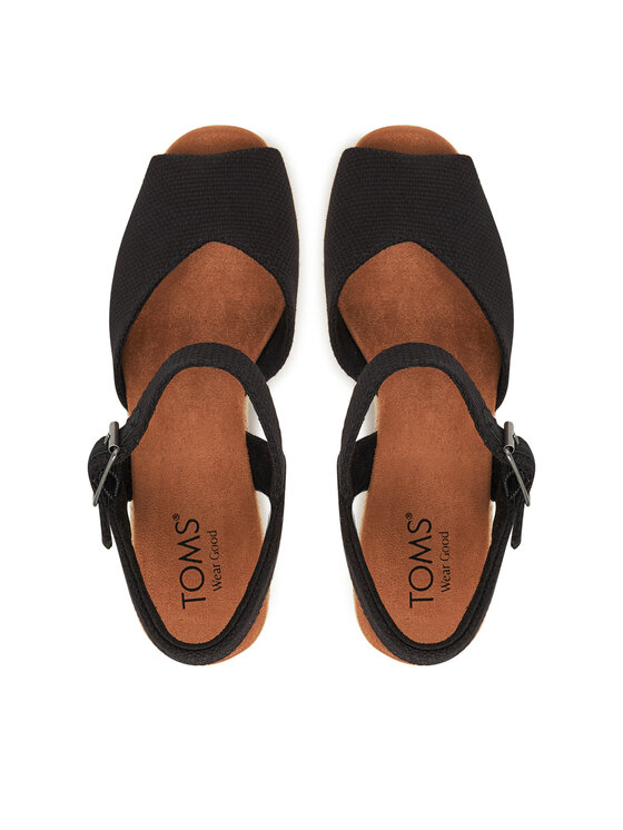 Toms Espadrilky Toms Isla Peep Toe 10021982 Čierna