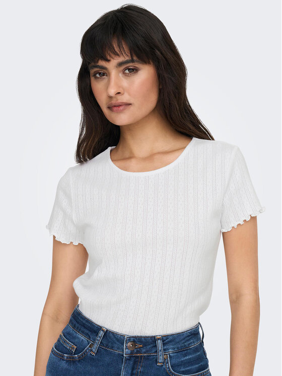 ONLY ONLY Camiseta Carlotta 15256154 Blanco Tight Fit