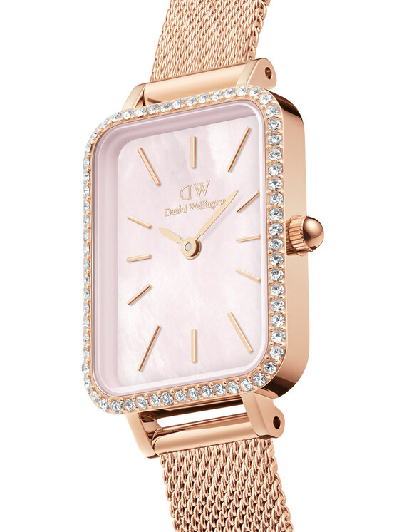 Daniel Wellington Pulkstenis Daniel Wellington Quadro Mesh DW00100669 Rozā zelts