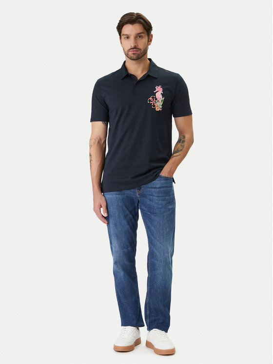 Guess Guess Polo F6GP01 K8FQ4 Azul marino Regular Fit