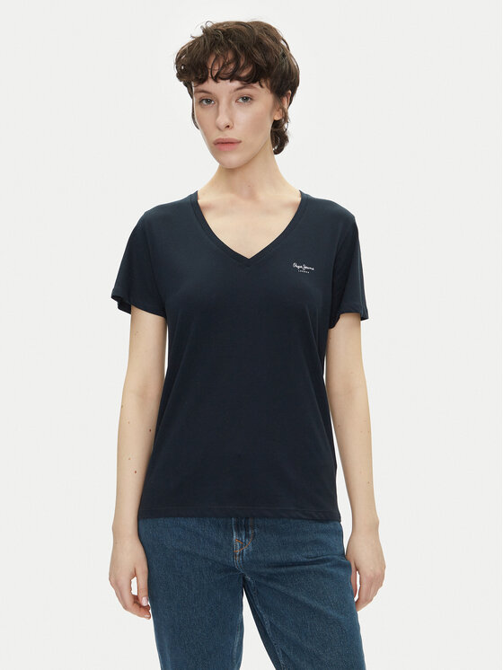 Pepe Jeans Pepe Jeans Majica Macy PL506051 Mornarsko modra Regular Fit