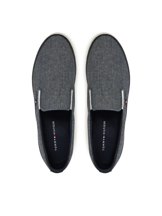 Tommy Hilfiger Tenisky Tommy Hilfiger Th Hi Vulc Low Slip On Ch FM0FM05390 Modrá