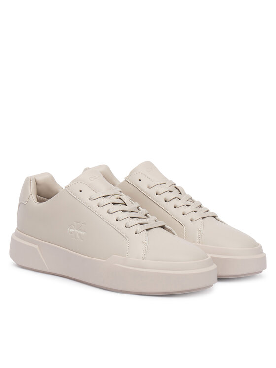Calvin Klein Sneakersy Calvin Klein Chunky Cupsole Laceup Lth Wn YW0YW01947 Écru