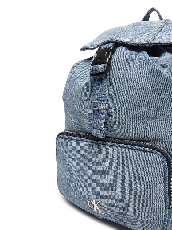 Calvin Klein Batoh Calvin Klein Denim Luna Mini Flap Backpack LV04F3216G Světle modrá