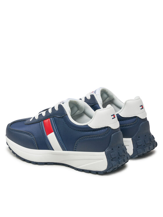 Tommy Hilfiger Superge Tommy Hilfiger Flag Low Cut Lace-Up Sneaker T3X9-33877-1695 M Mornarsko modra