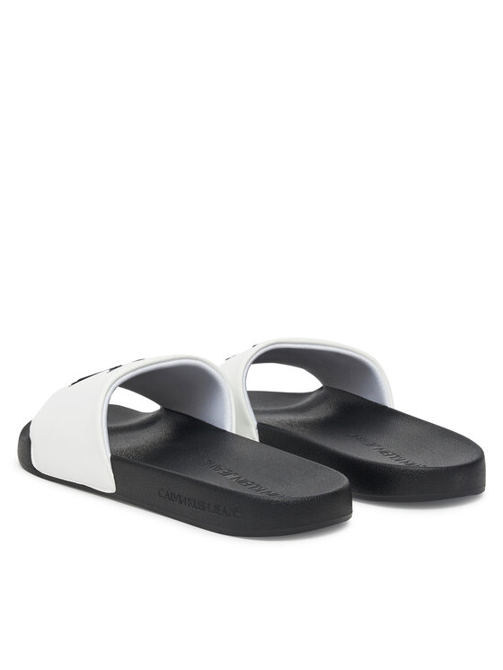 Calvin Klein Jeans Klapki Calvin Klein Jeans Slide Jelly Mono Pu YM0YM01281 Biały