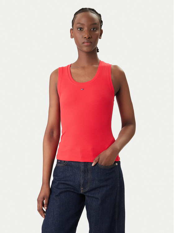Tommy Jeans Tommy Jeans Top Essential DW0DW20673 Rojo Slim Fit