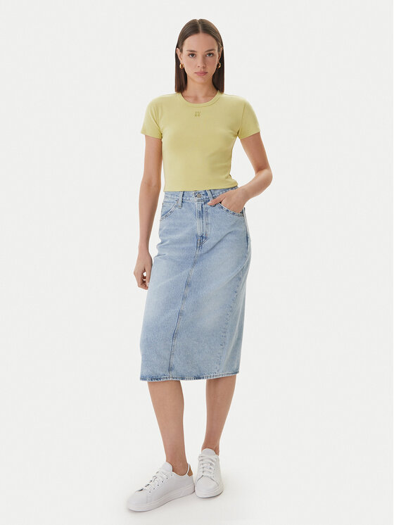 HUGO HUGO Футболка Delanor 50512000 Svetlozelena Slim Fit