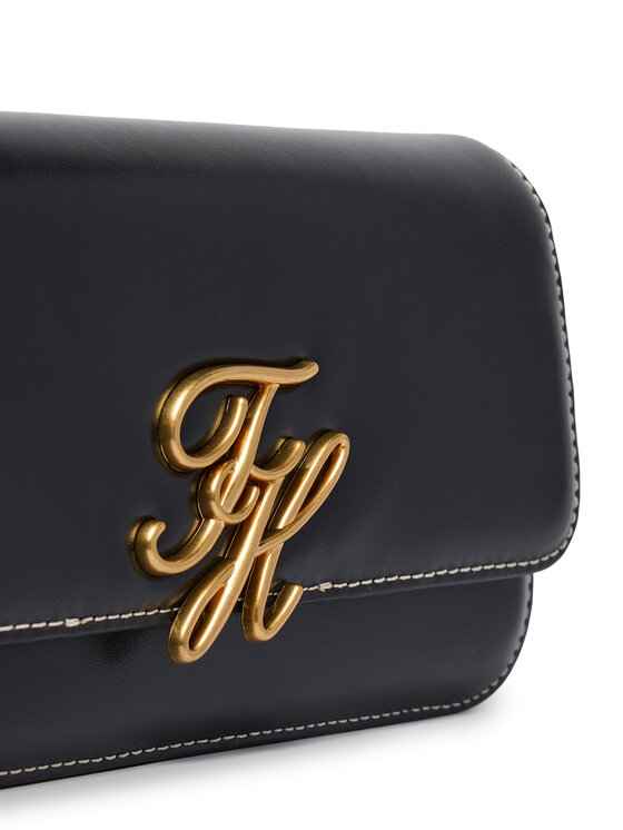 Tommy Hilfiger Ročna torba Tommy Hilfiger Th Script Flap Crossover AW0AW18399 Črna
