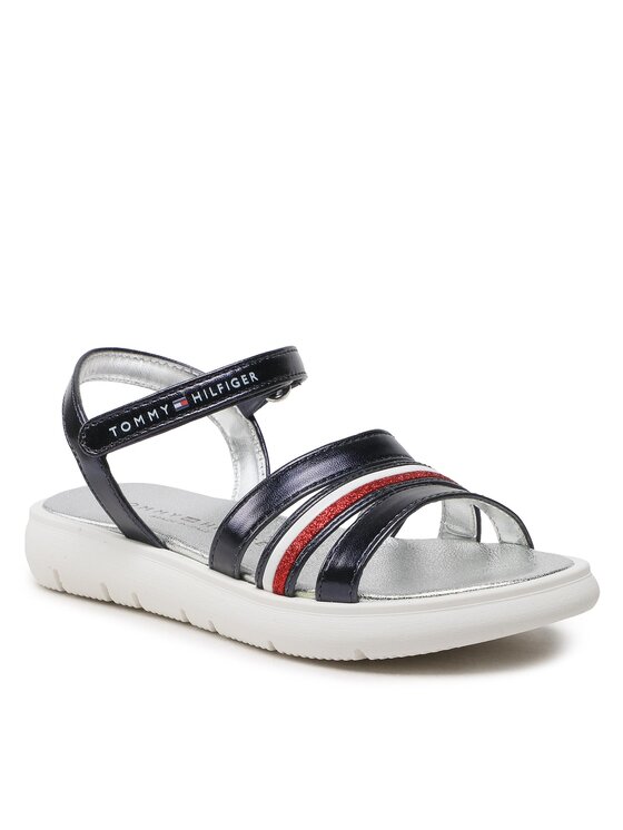 Tommy Hilfiger Sandali Tommy Hilfiger Stripes Velcro T4A2-32771-1372 M Blu scuro