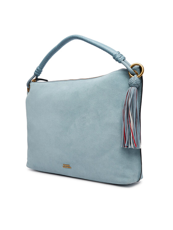 Tommy Hilfiger Soma Tommy Hilfiger Th Statement Leather Bag Suede AW0AW18402 Gaiši zils