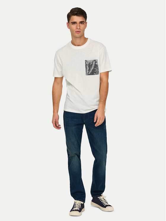 Only & Sons Only & Sons Футболка 22025286 Білий Regular Fit