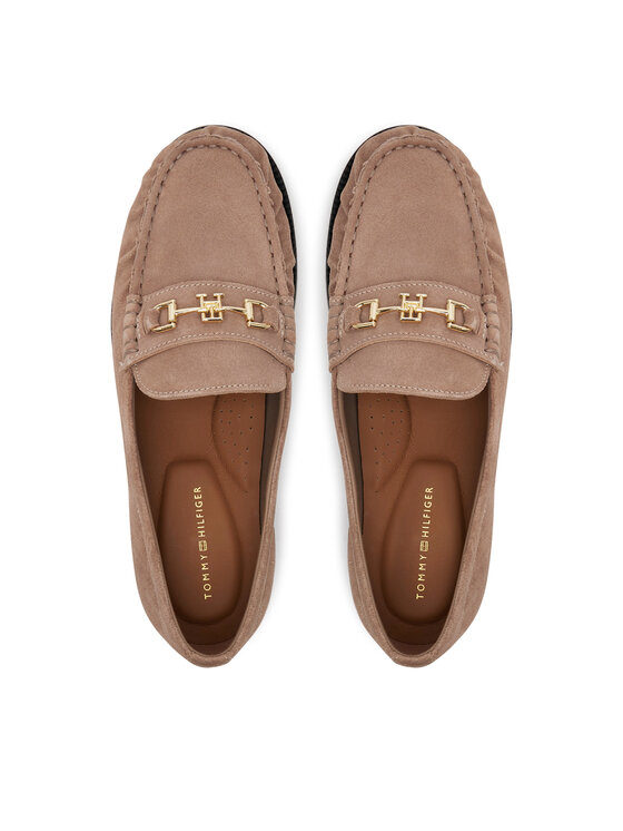 Tommy Hilfiger Polobotky Tommy Hilfiger Soft Suede Horsebit Loafer FW0FW08649 Béžová