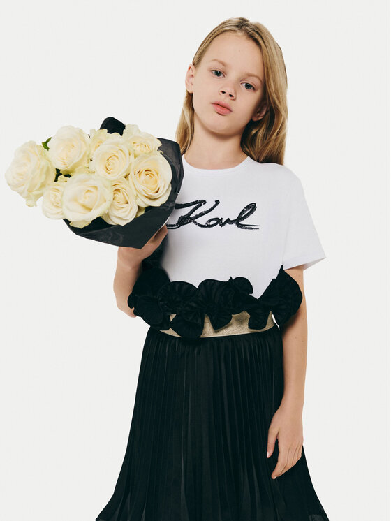 Karl Lagerfeld Kids Karl Lagerfeld Kids Majica Z30485 S Bela Regular Fit