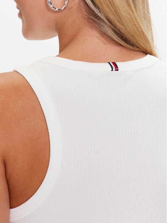 Tommy Hilfiger Tommy Hilfiger Top WW0WW38635 Blanco Slim Fit