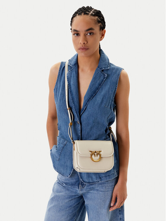 PINKO Kabelka PINKO Love Box Bag Fl Mini 104297 A26L Écru