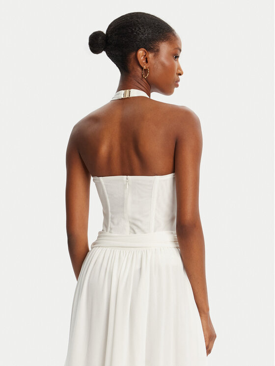Bardot Bardot Боді Trey Halter Neck 60030TB Білий Slim Fit