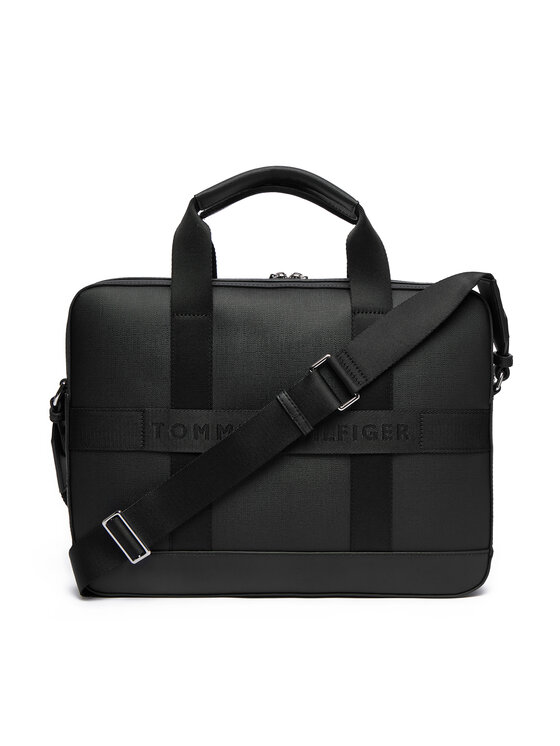 Tommy Hilfiger Nešiojamo kompiuterio krepšys Tommy Hilfiger Th Modern Computer Bag AM0AM13637 Juoda
