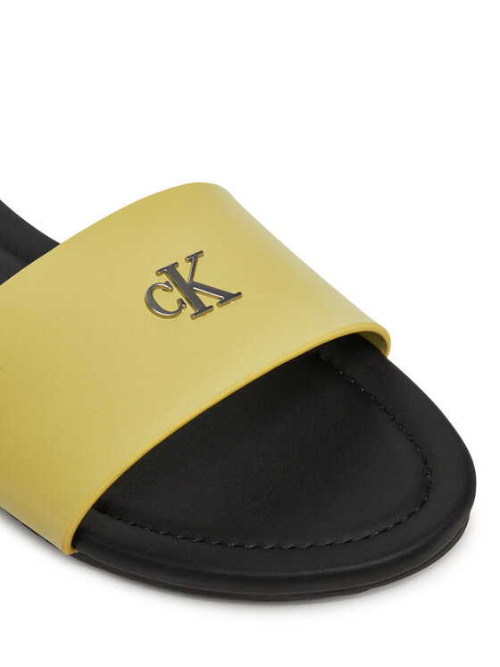Calvin Klein Jeans Natikači Calvin Klein Jeans Flat Sandal Slide Mg YW0YW01697 Rumena