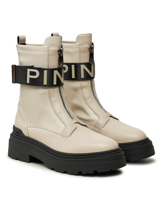 PINKO Polokozačky PINKO Mia 13 SD0219 P061 Écru