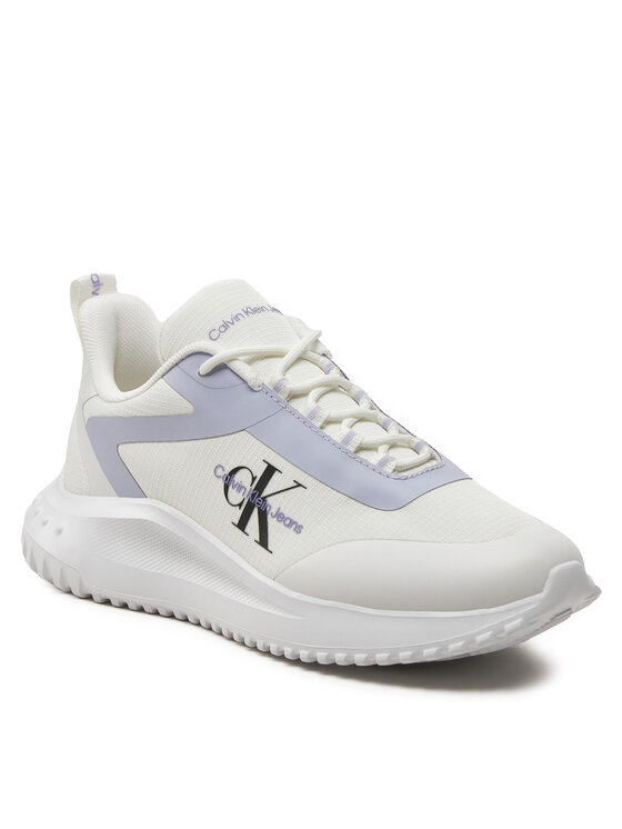 Calvin Klein Jeans Sneakersy Calvin Klein Jeans Eva Runner Low Lace Mix Ml Wn YW0YW01442 Bílá
