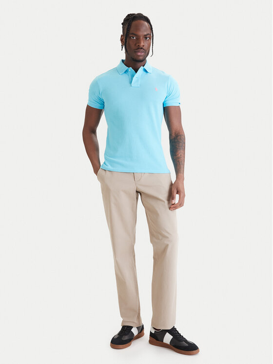 Polo Ralph Lauren Polo Ralph Lauren Поло Core Replen 710795080 Голубий Slim Fit