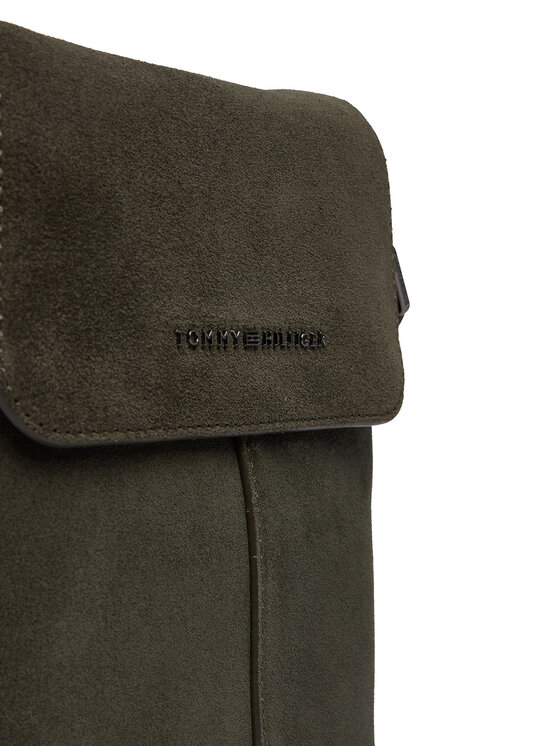 Tommy Hilfiger Somiņa Tommy Hilfiger Metal Logo Suede Crossbody Bag AM0AM14262 Zaļš