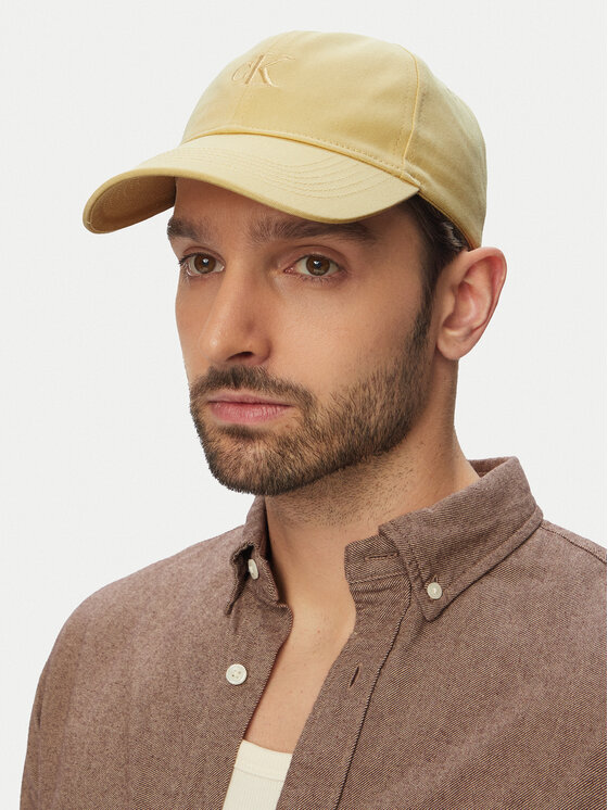 Calvin Klein Шапка с козирка Calvin Klein Monogram Embroidery Baseball Cap LV04K5024G Жълт