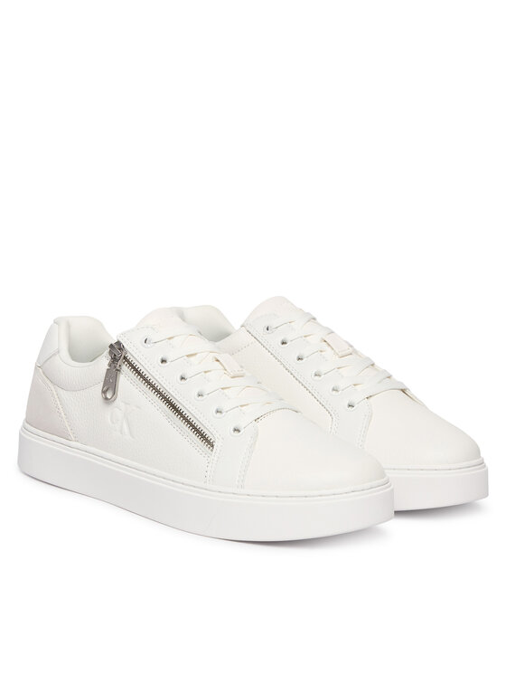 Calvin Klein Sneakers Calvin Klein Classic Cup Laceup Zip Lth YM0YM01437 Bianco