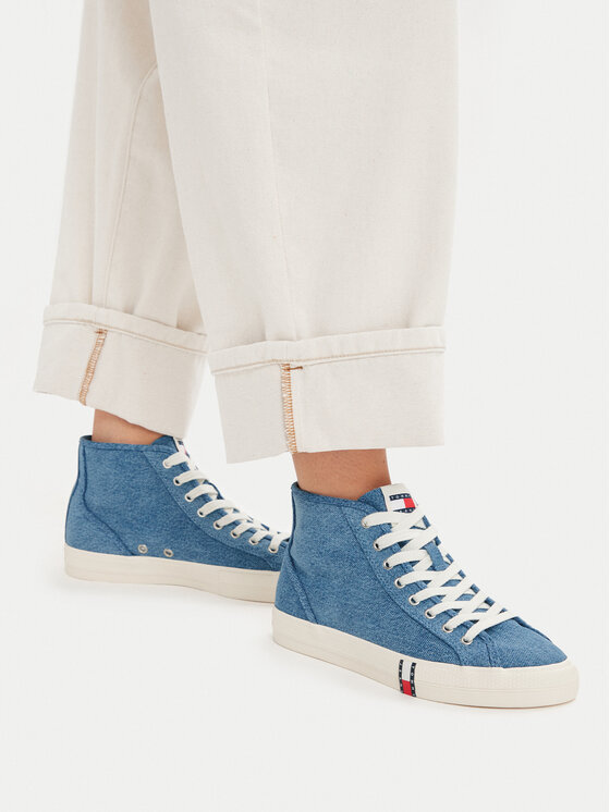 Tommy Jeans Sportcipők Tommy Jeans Archive Y2K Denim Mid Cut EN0EN03075 Kék