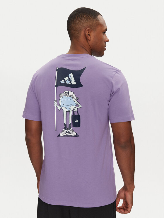 adidas adidas Футболка Earth Day Graphic JI6757 Фіолетовий Regular Fit