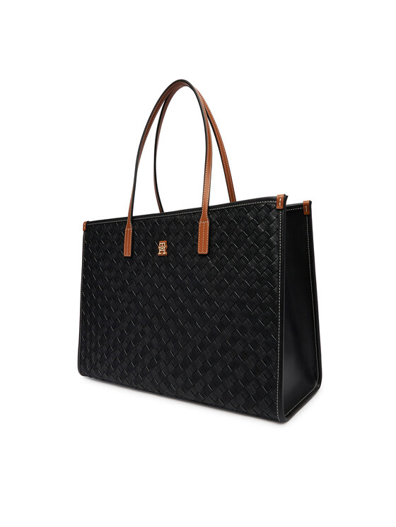 Tommy Hilfiger Дамска чанта Tommy Hilfiger Th City Tote AW0AW18394 Черен