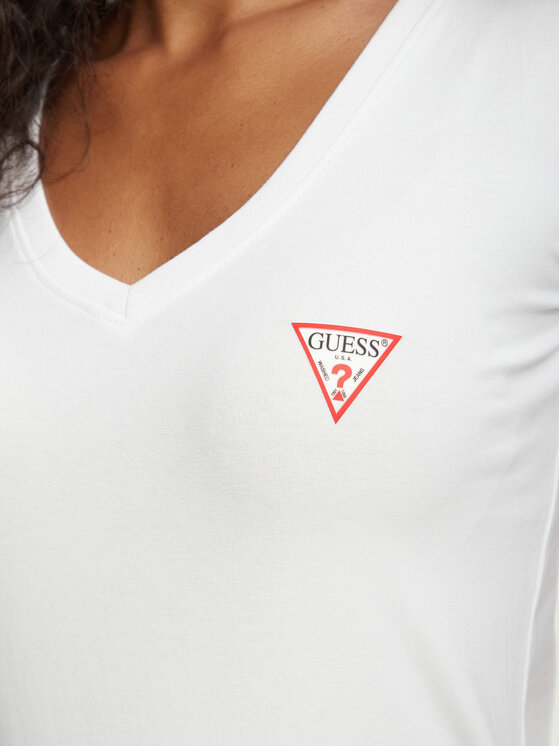 Guess Guess Majica W2YI45 J1314 Bela Slim Fit