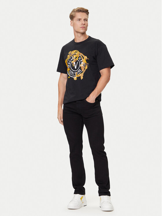 Versace Jeans Couture Versace Jeans Couture Camiseta 79GAHE01 CJ00T Negro Regular Fit