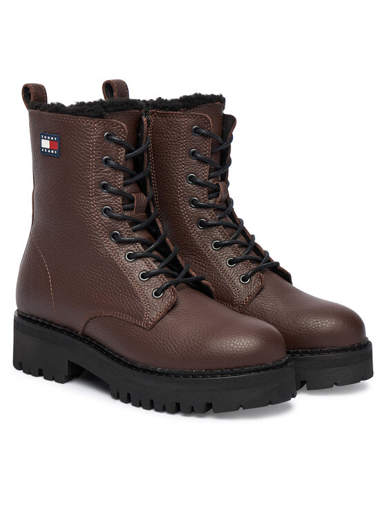 Tommy Jeans Pohodni čevlji Tommy Jeans Tjw Urban Laceup Boot Wl EN0EN02906 Rjava