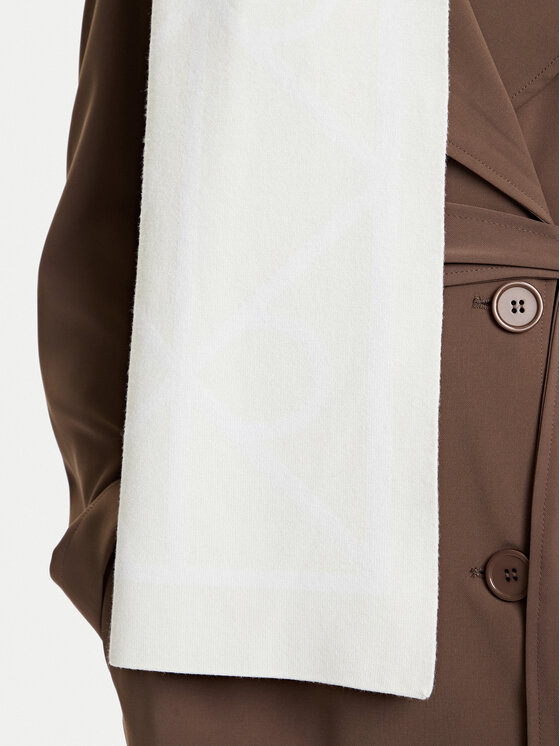 Calvin Klein Зимен шал Calvin Klein Emblem Aop Jcq Fine Rib Scarf LV04D8051G Бял