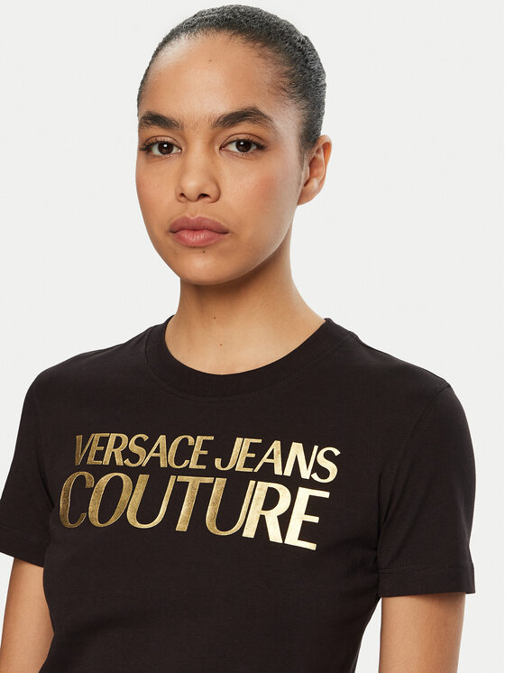 Versace Jeans Couture Versace Jeans Couture Футболка 78HAHT01 Чорний Regular Fit