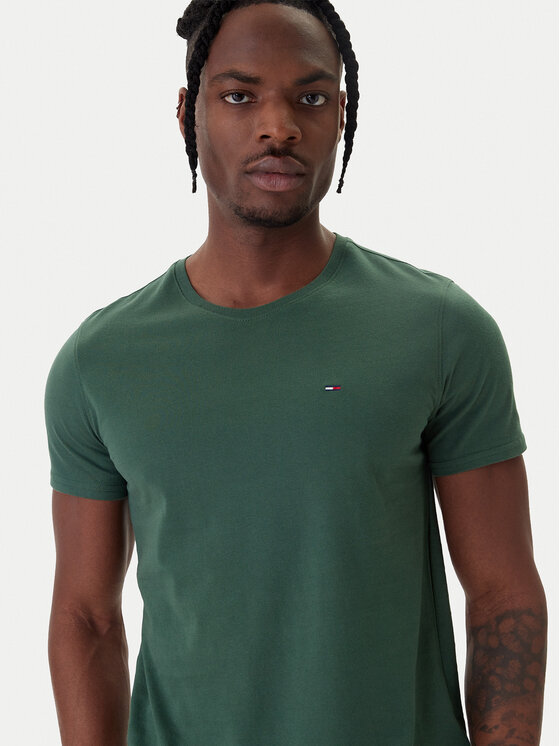 Tommy Jeans Tommy Jeans Majica DM0DM04411 Zelena Slim Fit