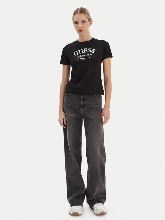 Guess Guess Футболка V6RI02 J1314 Чорний Regular Fit