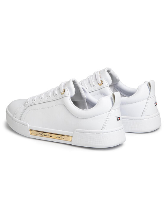 Tommy Hilfiger Сникърси Tommy Hilfiger Branded Outsole Metallic Sneaker FW0FW04707 Бял