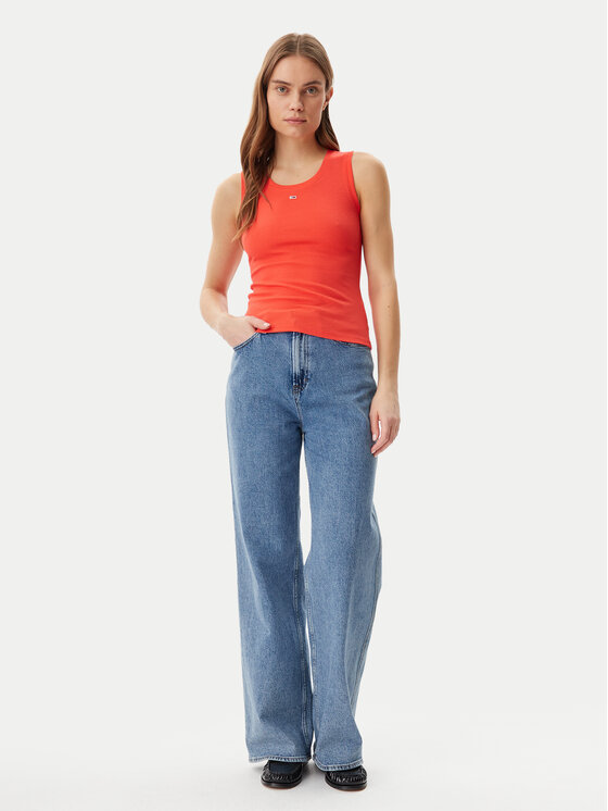 Tommy Jeans Tommy Jeans Top Essential DW0DW20673 Arancione Slim Fit