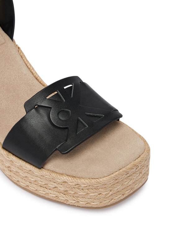 Calvin Klein Espadryle Calvin Klein Wedge Espad 70 Embl Lth HW0HW02897 Czarny