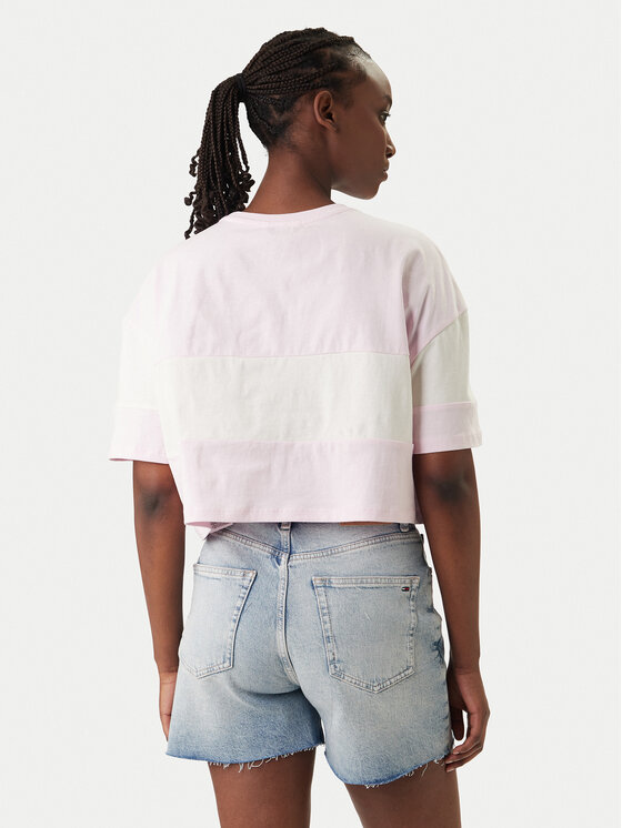 Tommy Jeans Tommy Jeans Camiseta Badge Colour-Blocked DW0DW18706 Rosa Oversize