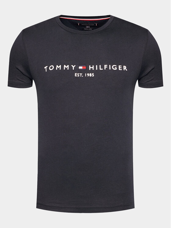 Tommy Hilfiger Tommy Hilfiger T-shirt Core Logo Tee MW0MW11465 Tamnoplava Slim Fit