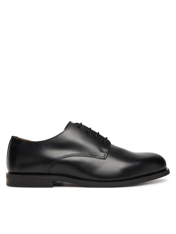 Calvin Klein Nizki čevlji Calvin Klein Ess Rubber Derby Lth HM0HM02056 Črna