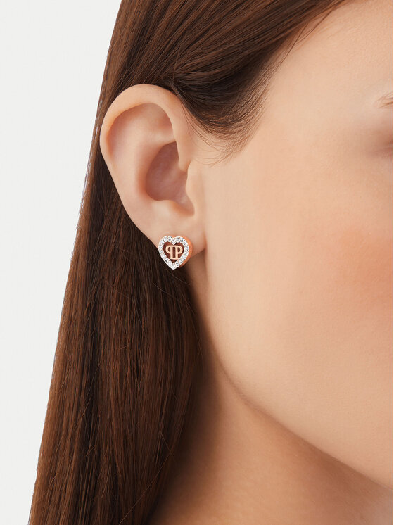 PHILIPP PLEIN Náušnice PHILIPP PLEIN Plein Rocked Heart PJZEA10EU Ružová