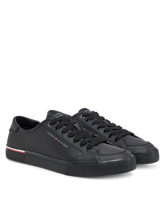Tommy Hilfiger Tenisice Tommy Hilfiger Core Corporate Vulc Leather FM0FM05399 Crna