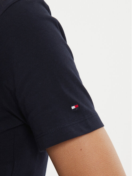 Tommy Hilfiger Tommy Hilfiger T-shirt Script WW0WW43459 Tamnoplava Regular Fit