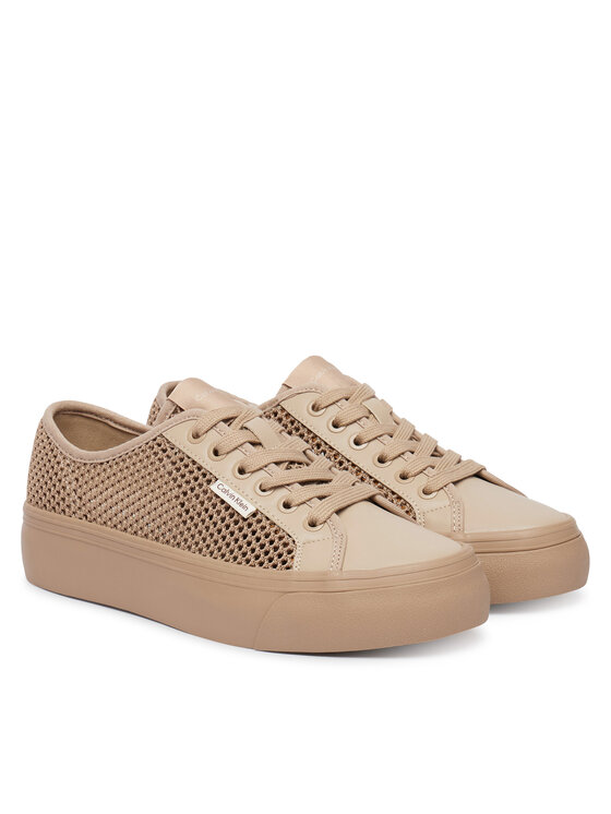 Calvin Klein Sneakers Calvin Klein Vulc Flatf Lace Up Lin Mesh HW0HW02971 Bej