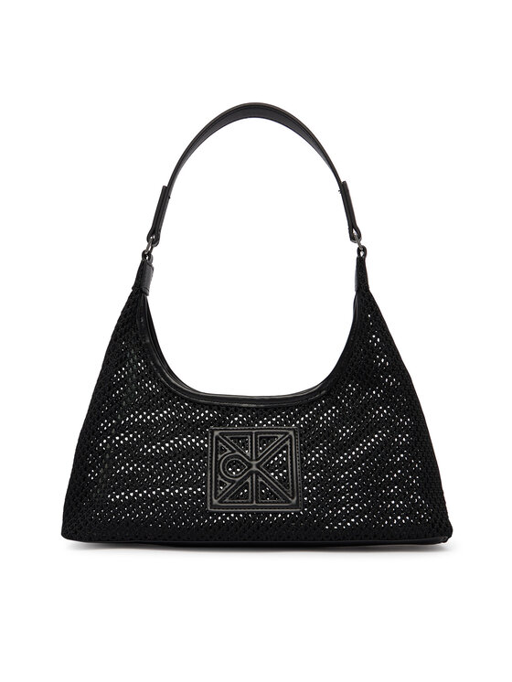 Calvin Klein Borsetta Calvin Klein Emblem Mesh Shoulder Bag LV04F3381G Nero